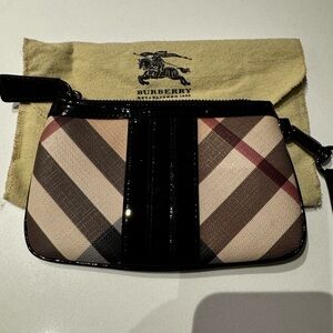 Burberry Checkered Clutch with Black Trim